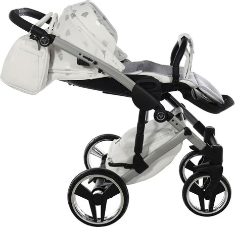 Junama Diamond GLOW V2 3 in 1 PELLE BIANCO Navicella Grigia Satinato Telaio CROMATO Prima infanzia/Passeggini carrozzine e accessori/Passeggini e carrozzine/Sistemi modulari La Casa Del Bebè - Napoli, Commerciovirtuoso.it