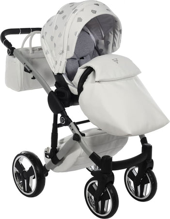 Junama Diamond GLOW V2 3 in 1 PELLE BIANCO Navicella Grigia Satinato Telaio CROMATO Prima infanzia/Passeggini carrozzine e accessori/Passeggini e carrozzine/Sistemi modulari La Casa Del Bebè - Napoli, Commerciovirtuoso.it