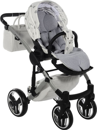 Junama Diamond GLOW V2 3 in 1 PELLE BIANCO Navicella Grigia Satinato Telaio CROMATO Prima infanzia/Passeggini carrozzine e accessori/Passeggini e carrozzine/Sistemi modulari La Casa Del Bebè - Napoli, Commerciovirtuoso.it