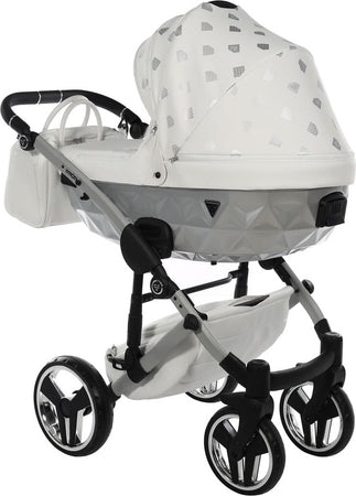Junama Diamond GLOW V2 3 in 1 PELLE BIANCO Navicella Grigia Satinato Telaio CROMATO Prima infanzia/Passeggini carrozzine e accessori/Passeggini e carrozzine/Sistemi modulari La Casa Del Bebè - Napoli, Commerciovirtuoso.it