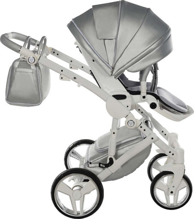 Junama Fluo Italy 3 in 1 Ecopelle Silver/Telaio White Prima infanzia/Passeggini carrozzine e accessori/Passeggini e carrozzine/Sistemi modulari La Casa Del Bebè - Napoli, Commerciovirtuoso.it