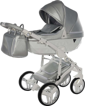 Junama Fluo Italy 3 in 1 Ecopelle Silver/Telaio White Prima infanzia/Passeggini carrozzine e accessori/Passeggini e carrozzine/Sistemi modulari La Casa Del Bebè - Napoli, Commerciovirtuoso.it