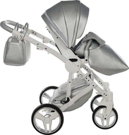 Junama Fluo Italy 3 in 1 Ecopelle Silver/Telaio White Prima infanzia/Passeggini carrozzine e accessori/Passeggini e carrozzine/Sistemi modulari La Casa Del Bebè - Napoli, Commerciovirtuoso.it