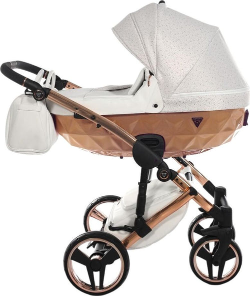 Junama Starry Night 3 in 1 Tessuto Bianco Telaio Oro Rosa Dettagli Bianco Ecopelle Prima infanzia/Passeggini carrozzine e accessori/Passeggini e carrozzine/Sistemi modulari La Casa Del Bebè - Napoli, Commerciovirtuoso.it
