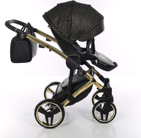 Junama Starry Night 3 in 1 Tessuto Nero Telaio Oro Giallo Dettagli Nero Ecopelle Prima infanzia/Passeggini carrozzine e accessori/Passeggini e carrozzine/Sistemi modulari La Casa Del Bebè - Napoli, Commerciovirtuoso.it