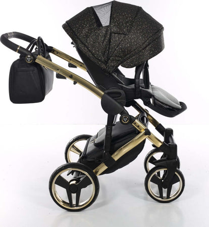 Junama Starry Night 3 in 1 Tessuto Nero Telaio Oro Giallo Dettagli Nero Ecopelle Prima infanzia/Passeggini carrozzine e accessori/Passeggini e carrozzine/Sistemi modulari La Casa Del Bebè - Napoli, Commerciovirtuoso.it