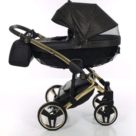 Junama Starry Night 3 in 1 Tessuto Nero Telaio Oro Giallo Dettagli Nero Ecopelle Prima infanzia/Passeggini carrozzine e accessori/Passeggini e carrozzine/Sistemi modulari La Casa Del Bebè - Napoli, Commerciovirtuoso.it