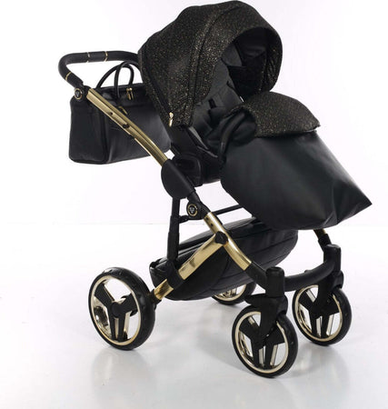 Junama Starry Night 3 in 1 Tessuto Nero Telaio Oro Giallo Dettagli Nero Ecopelle Prima infanzia/Passeggini carrozzine e accessori/Passeggini e carrozzine/Sistemi modulari La Casa Del Bebè - Napoli, Commerciovirtuoso.it