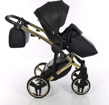Junama Starry Night 3 in 1 Tessuto Nero Telaio Oro Giallo Dettagli Nero Ecopelle Prima infanzia/Passeggini carrozzine e accessori/Passeggini e carrozzine/Sistemi modulari La Casa Del Bebè - Napoli, Commerciovirtuoso.it