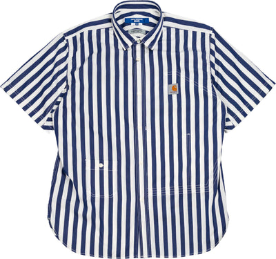 JUNYA-WATANABE-MAN-Camicia-Junya-Watanabe-Man-x-Carhartt-in-blu-e-bianco-da-uomo