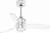 JUST FAN XS LED Ventilatore da soffito cromo/trasparente 81cm SMART Fai da te/Prodotti per la costruzione/Riscaldamento e raffreddamento/Sistemi mobili di climatizzazione/Ventilatori/Ventilatori da soffitto Led Mall Home - Napoli, Commerciovirtuoso.it