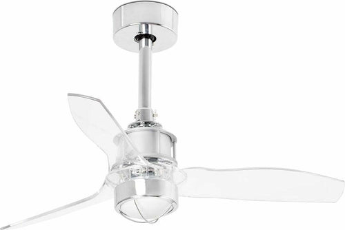 JUST FAN XS LED Ventilatore da soffito cromo/trasparente 81cm SMART Fai da te/Prodotti per la costruzione/Riscaldamento e raffreddamento/Sistemi mobili di climatizzazione/Ventilatori/Ventilatori da soffitto Led Mall Home - Napoli, Commerciovirtuoso.it