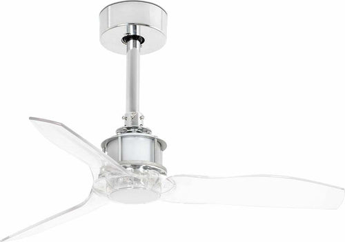 JUST FAN XS Ventilatore da soffito cromo/trasparente 81cm SMART Fai da te/Prodotti per la costruzione/Riscaldamento e raffreddamento/Sistemi mobili di climatizzazione/Ventilatori/Ventilatori da soffitto Led Mall Home - Napoli, Commerciovirtuoso.it