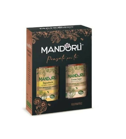 Pensato per te cofanetto con bagno doccia 500ml + crema corpo 500ml mandorlì profumo di mandorla vanigliata