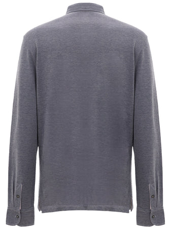 Corneliani Polo Blu a maniche lunghe da uomo