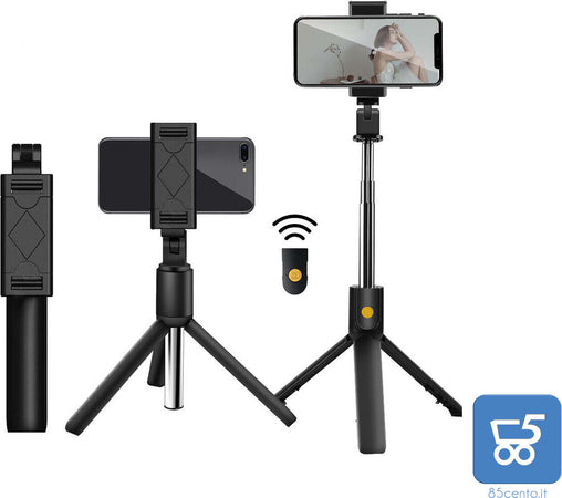 K07 - Bastone per selfie wireless, treppiede integrato Wireless Selfie Stick Mini portatile estraibile per smartphone
