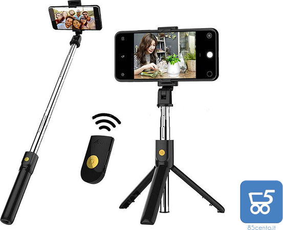 K07 - Bastone per selfie wireless, treppiede integrato Wireless Selfie Stick Mini portatile estraibile per smartphone