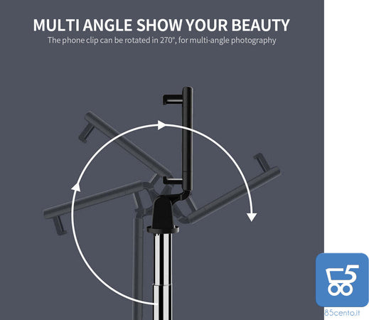 K07 - Bastone per selfie wireless, treppiede integrato Wireless Selfie Stick Mini portatile estraibile per smartphone