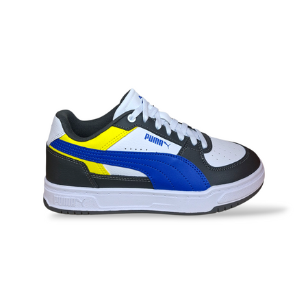 Puma Caven Sneakers Bambino Blu Nero Bianco Giallo – Stile Basket con Lacci | Taglie 36-39