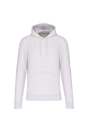 Felpa Ecosostenibile Cenere Felpa Uomo con Cappuccio Tascone Cotone Biologico Poliestere Riciclato