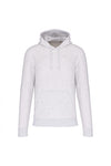 Felpa Ecosostenibile Cenere Felpa Uomo con Cappuccio Tascone Cotone Biologico Poliestere Riciclato