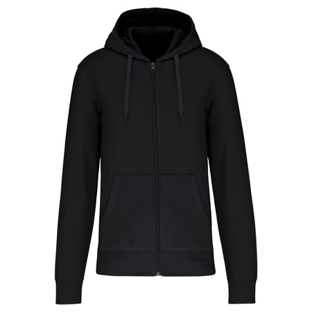Felpa Kariban Bio Black Zip/Cappuccio Uomo 280 grammi
