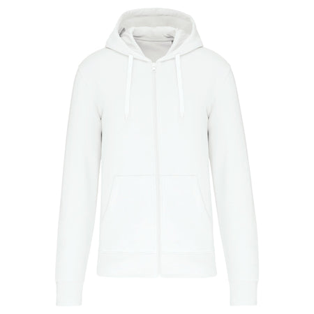 Felpa Kariban Bio White Zip/Cappuccio Uomo 280 grammi