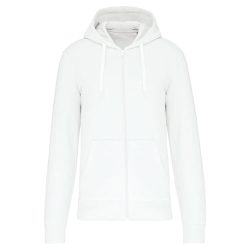 Felpa Kariban Bio White Zip/Cappuccio Uomo 280 grammi