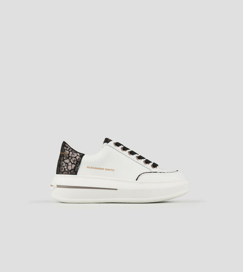 Alexander Smith Lancaster Donna in pelle bianca e tallone in maculato laminato