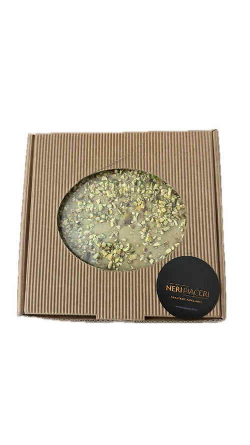 Disco Cioccolato al Pistacchio con granella di Pistacchio gr. 140 circa