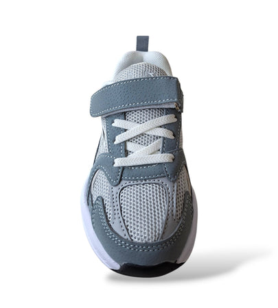 Scarpe sneakers Bambino Diadora Alley grigio-bianco laccio elastico e velcro