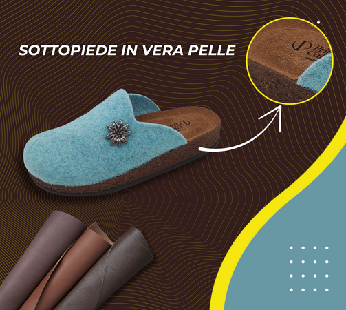 Originali Zoccoli Alpini, Ciabatte Uomo e Donna Invernali, Calde Sabot Tirolesi in Lana Cotta, 100% Made in Italy