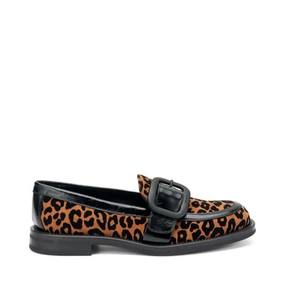 Frau Donna Mocassini in tessuto leo print