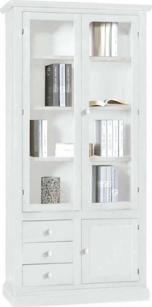 KAITLYNN---mobile-con-vetrina-in-legno-massello-90x41x186-Bianco-Milani-Home