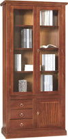 KAITLYNN---mobile-con-vetrina-in-legno-massello-90x41x186-Tinta-noce-Milani-Home