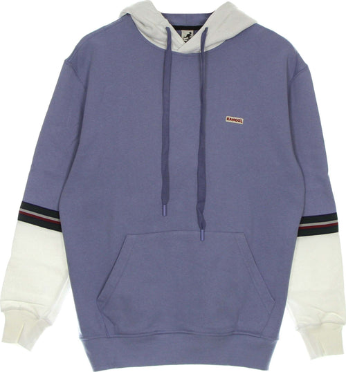 KANGOL-Felpa-Leggera-Cappuccio-Uomo-Heritage-Taped-Hoodie-Iced-Lilac-da-uomo