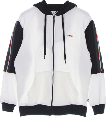 KANGOL-Felpa-Leggera-Cappuccio-Zip-Uomo-Heritage-Taped-Zip-Hoodie-Off-White-da-uomo