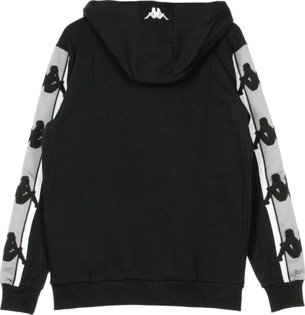 KAPPA-Felpa-Cappuccio-Uomo-Authentic-Bzaliab-Black/grey-Silver-da-uomo