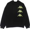 KAPPA-Felpa-Cappuccio-Uomo-Authentic-Floris-Black/green-Lime-da-uomo