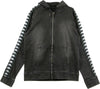 KAPPA-Felpa-Cappuccio-Zip-Uomo-Banda-Bredei-Dark-Grey/black-da-uomo
