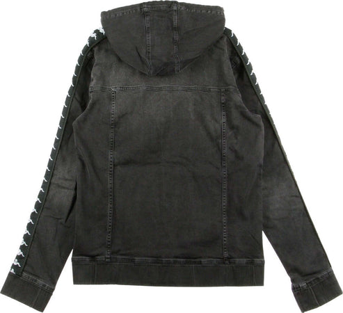 KAPPA-Felpa-Cappuccio-Zip-Uomo-Banda-Bredei-Dark-Grey/black-da-uomo