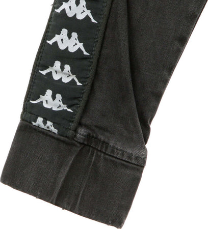 KAPPA-Felpa-Cappuccio-Zip-Uomo-Banda-Bredei-Dark-Grey/black-da-uomo