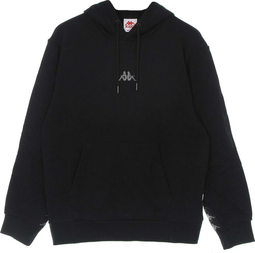 KAPPA-Felpa-Leggera-Cappuccio-Uomo-Banda-Crest-Black-da-uomo