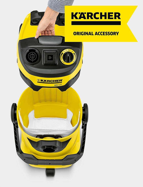 Karcher 2.863-006.0 Sacchetto Filtro in Vello per Aspiratori WD 4/5/6 Set di 4 Pezzi Beige