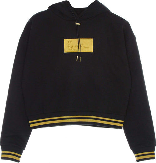 KARL-KANI-Felpa-Cappuccio-Donna-Small-Signature-Box-Short-Hoodie-Black-da-donna