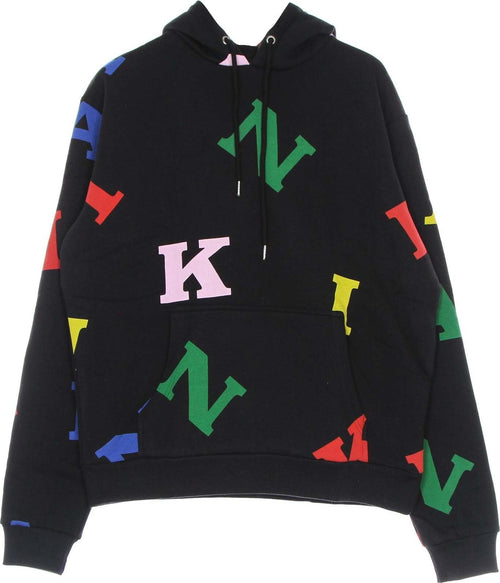 KARL-KANI-Felpa-Cappuccio-Uomo-Retro-Logo-Hoodie-Black/multi-da-uomo