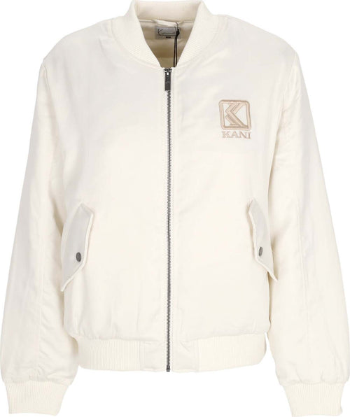 KARL-KANI-Giubbotto-Bomber-Donna-W-Og-Satin-Bomber-Jacket-Off-White-da-donna