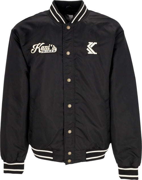 KARL-KANI-Giubbotto-Bomber-Uomo-Og-Diner-Bowling-Jacket-Black-da-uomo