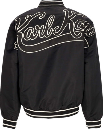 KARL-KANI-Giubbotto-Bomber-Uomo-Og-Diner-Bowling-Jacket-Black-da-uomo