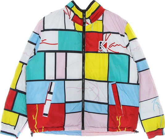 KARL-KANI-Piumino-Donna-Og-Reversible-Block-Puffer-Jacket-Multi-da-donna